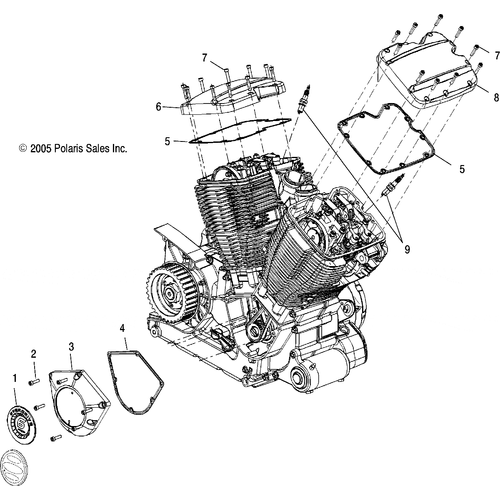Engine, Cam And Valve Covers - 2006 Victory Vegas Jackpot All Options - V06Xb26 Schematic 5167 OEM Schematic