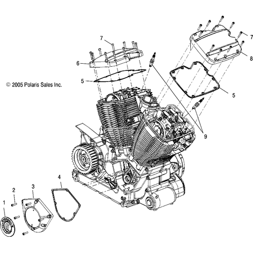 Engine, Cam And Valve Covers - 2007 Victory Kingpin/Tour All Options - V07Cb26/Cd26 Schematic 4967 OEM Schematic