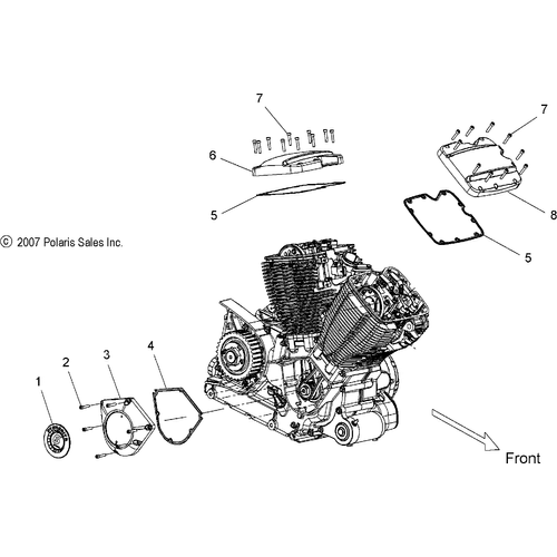 Engine, Cam And Valve Covers - 2011 Victory Vision All Options - V11Sw36/Sa36/Aw36 Schematic 3828 OEM Schematic