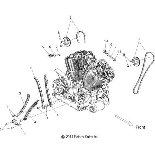 Engine, Cam Chain - 2014 Victory Highball All Options - V14Wb36 Schematic 2174 OEM Schematic
