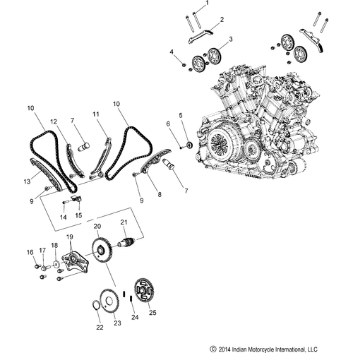 Engine, Cam Chain & Sprockets - 2015 Indian Scout Schematic-28046 OEM Schematic