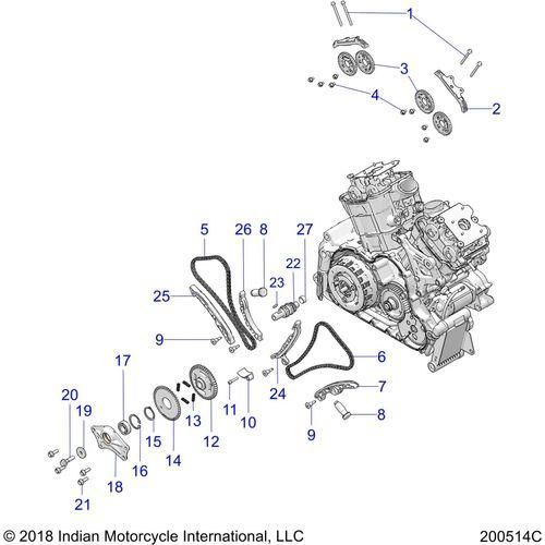Engine, Cam Chains And Sprockets - 2022 Indian Ftr 1200 Schematic-21217 OEM Schematic