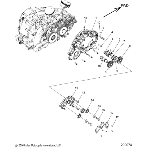 Engine, Cam Shafts & Gears All Options - 2017 Indian Chieftain/Roadmaster Schematic-27342 OEM Schematic