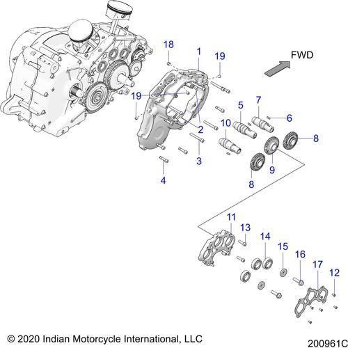 Engine, Cam Shafts & Gears All Options - 2022 Indian Chief Bobber 111 Schematic-21814 OEM Schematic