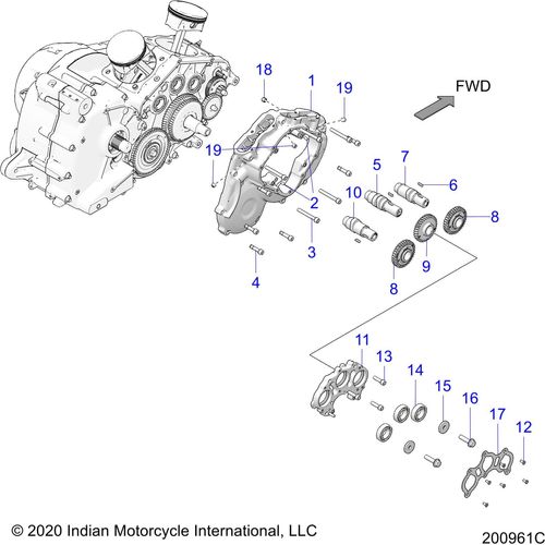 Engine, Cam Shafts & Gears N21tvaaa/N21tvaca All Options - 2021 Indian Chief Vintage Premium 111 Schematic-23442 OEM Schematic