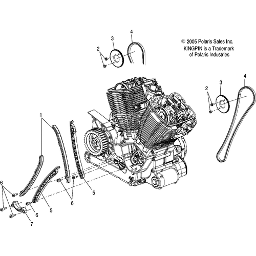 Engine, Camchain - 2006 Victory Ca Kingpin All Options - V06Cb26 Schematic 5067 OEM Schematic