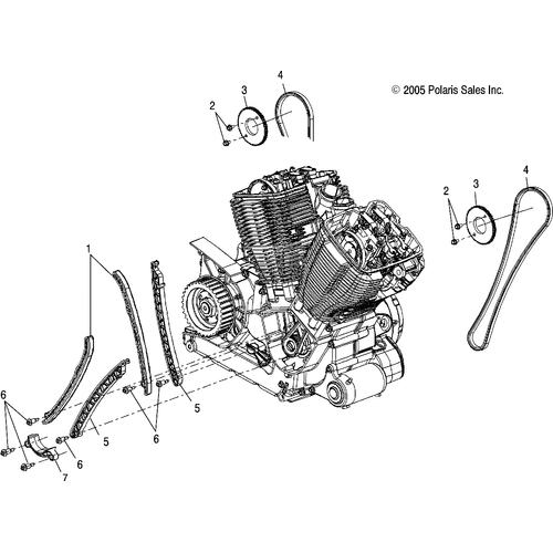 Engine, Camchain - 2007 Victory Hammer All Options - V07Hb26/Hs26 Schematic 4865 OEM Schematic