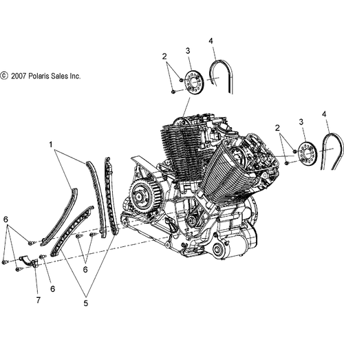 Engine, Camchain - 2008 Victory Vision All Options - V08Sb36/Sd36 Schematic 4817 OEM Schematic