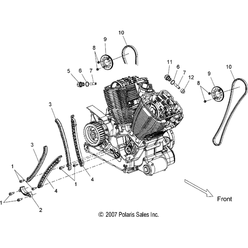 Engine, Camchain - 2009 Victory Hammer/Hammer Sport All Options - V09Hb36/Hs36 Schematic 4262 OEM Schematic