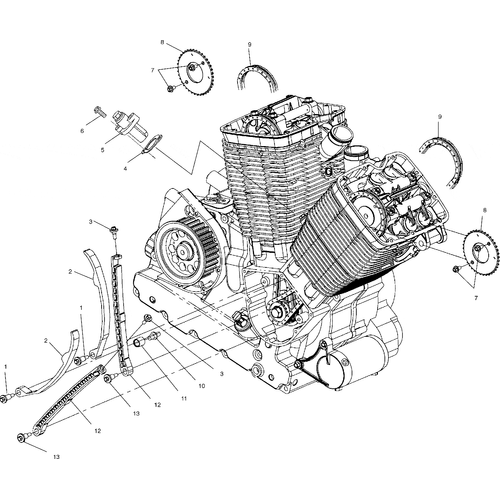 Engine, Camchain And Tensioner - 2001 Victory Sportcruiser - V01Cs15Ce Schematic 6918 OEM Schematic