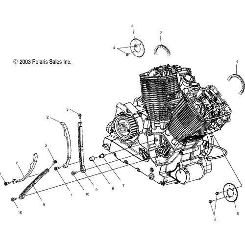 Engine, Camchain And Tensioner - 2004 Victory Victory Vegas All Options - V04Gb16/Nc16 Schematic 5630 OEM Schematic