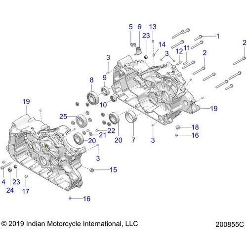 Engine, Case Asm - 2020 Indian Ftr 1200 Schematic-24525 OEM Schematic