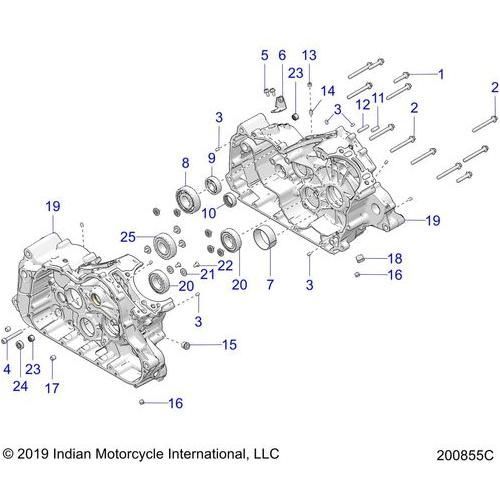 Engine, Case Asm - 2022 Indian Ftr 1200 Carbon Schematic-21160 OEM Schematic