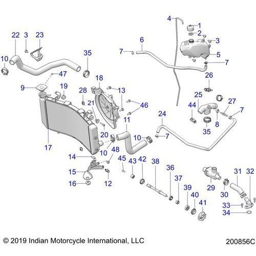 Engine, Cooling - 2020 Indian Ftr 1200 Schematic-24528 OEM Schematic