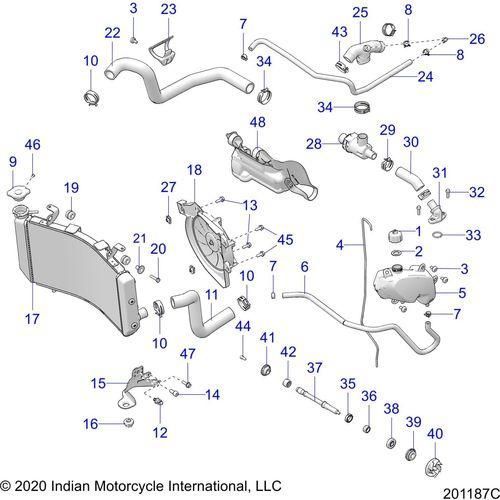 Engine, Cooling - 2022 Indian Ftr 1200 Carbon Schematic-21164 OEM Schematic