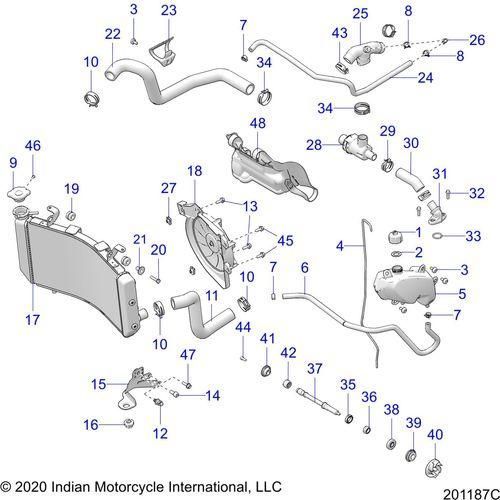 Engine, Cooling - 2022 Indian Ftr 1200 Rally Schematic-21109 OEM Schematic