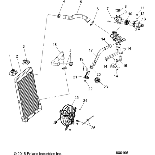 Engine, Cooling Asm. 1 - 2017 Victory Octane All Options Schematic 397 OEM Schematic