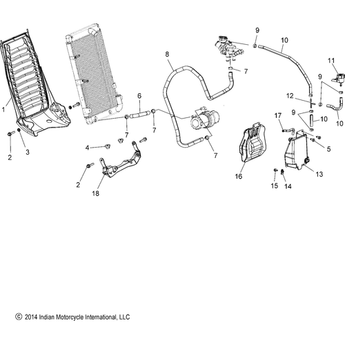 Engine, Cooling Asm. 2 - 2015 Indian Scout Schematic-28079 OEM Schematic