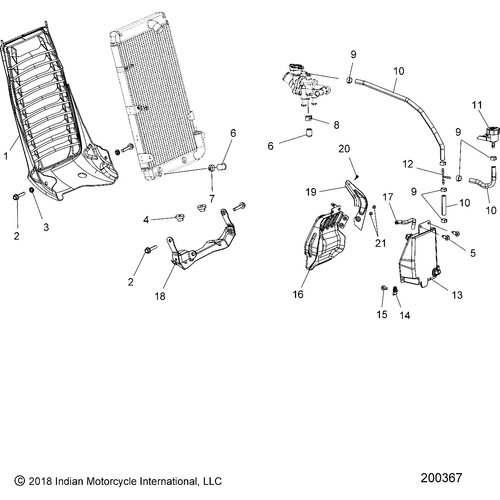Engine, Cooling Asm. All Options - 2019 Indian Scout Bobber Schematic-25494 OEM Schematic