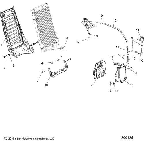 Engine, Cooling Asm. N18msa00/Msb00 All Options - 2018 Indian Scout 1200 Schematic-26395 OEM Schematic