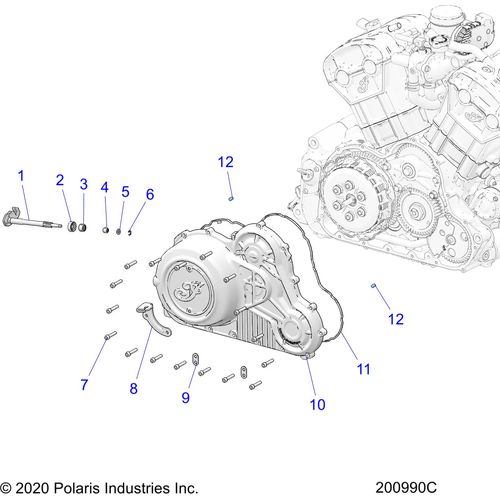 Engine, Cover Asm., Primary Drive All Options - 2021 Indian Scout Bobber Sixty Schematic-22625 OEM Schematic