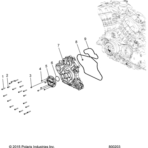 Engine, Cover Asm., Stator - 2017 Victory Octane All Options Schematic 399 OEM Schematic