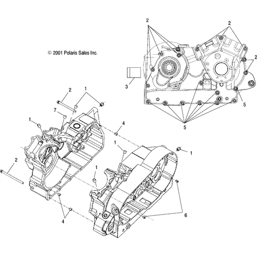 Engine, Crankcase - 2002 Victory Deluxe Touring Cruiser All Options - V02Td16 Schematic 5884 OEM Schematic