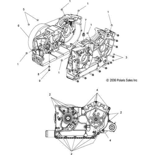 Engine, Crankcase - 2007 Victory Hammer All Options - V07Hb26/Hs26 Schematic 4866 OEM Schematic