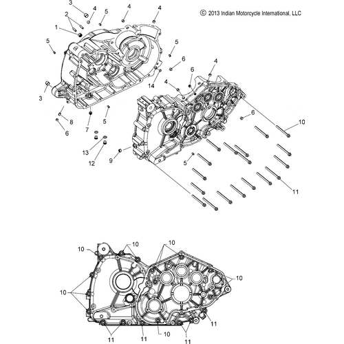 Engine, Crankcase All Options - 2014 Indian Chief Classic/Chief Vintage/Chieftain Schematic-28309 OEM Schematic