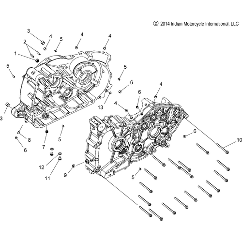 Engine, Crankcase All Options - 2016 Indian Chieftain/Chieftain Dark Horse/Roadmaster Schematic-27891 OEM Schematic