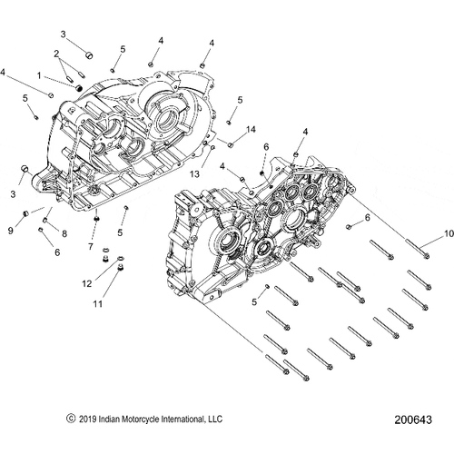 Engine, Crankcase All Options - 2020 Indian Chieftain Dark Horse Schematic-24929 OEM Schematic