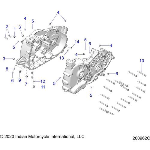 Engine, Crankcase All Options - 2021 Indian Chieftain Premium Schematic-23150 OEM Schematic