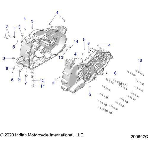 Engine, Crankcase All Options - 2021 Indian Springfield 116 Schematic-22376 OEM Schematic