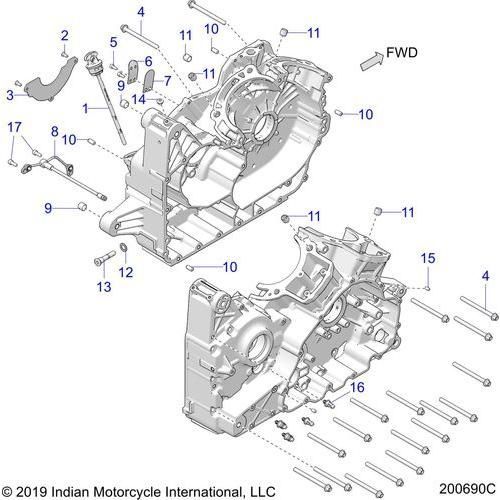 Engine, Crankcase All Options - 2022 Indian Challenger Limited Schematic-22022 OEM Schematic