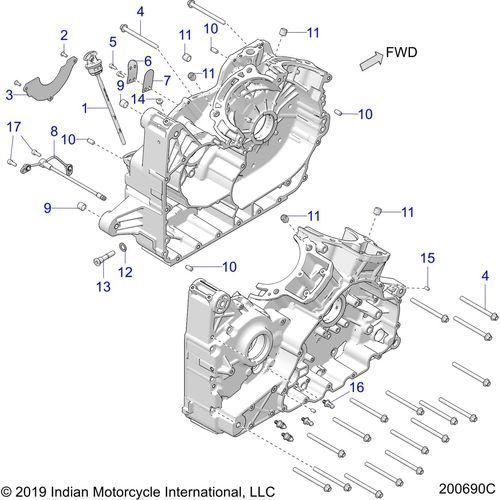 Engine, Crankcase All Options - 2022 Indian Challenger Standard Schematic-21950 OEM Schematic