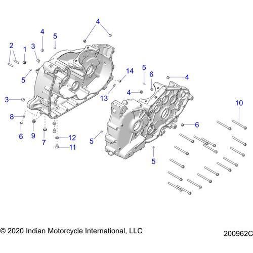 Engine, Crankcase All Options - 2022 Indian Chieftain Standard 116 Schematic-21331 OEM Schematic
