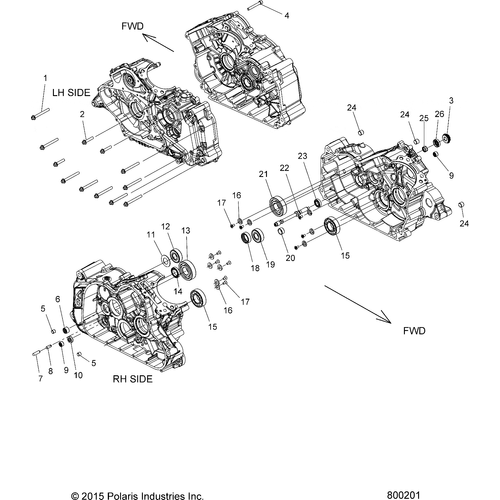 Engine, Crankcase Asm. - 2017 Victory Octane All Options Schematic 400 OEM Schematic