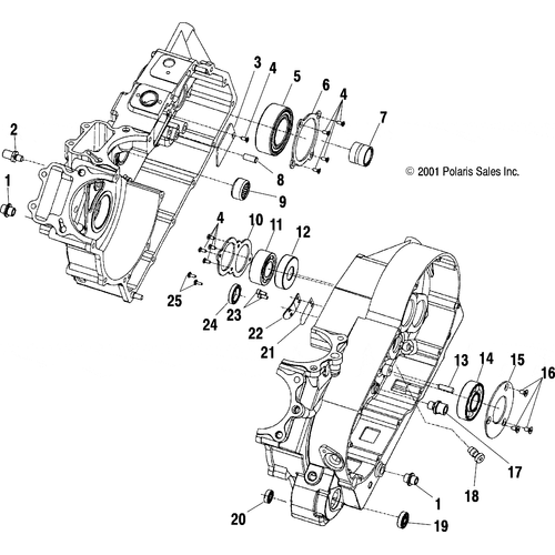 Engine, Crankcase Bearings - 2000 Victory Special Edition - V00Cb15Das Schematic 7738 OEM Schematic