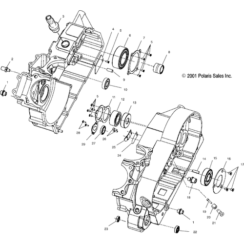 Engine, Crankcase Bearings - 2001 Victory Deluxe Cruiser - V01Cd15Da Schematic 6423 OEM Schematic