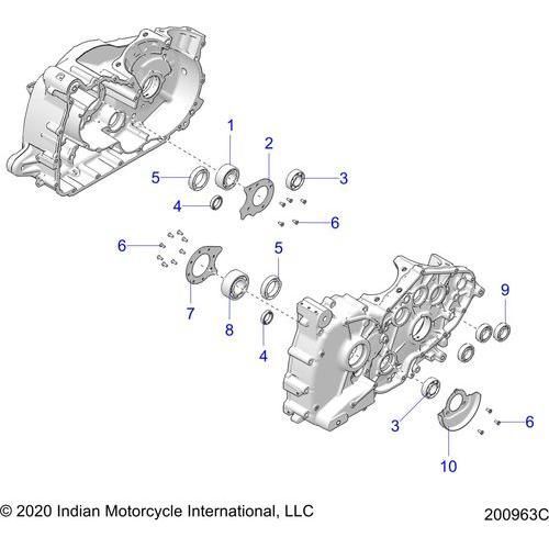 Engine, Crankcase Bearings All Options - 2022 Indian Chieftain Dark Horse Schematic-21632 OEM Schematic