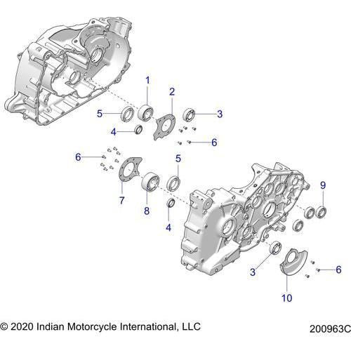Engine, Crankcase Bearings All Options - 2022 Indian Super Chief Limited 116 Schematic-20047 OEM Schematic