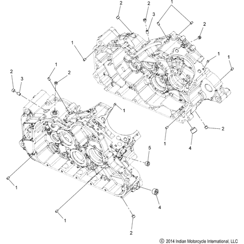 Engine, Crankcase, Plugs/Dowels All Options - 2019 Indian Scout Sixty Schematic-25467 OEM Schematic