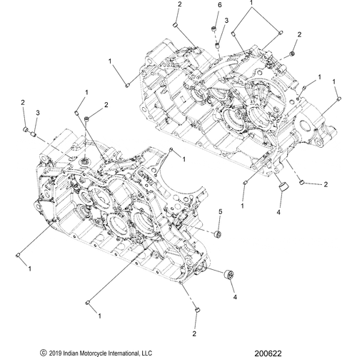 Engine, Crankcase, Plugs/Dowels All Options - 2020 Indian Scout Bobber Sixty Schematic-24103 OEM Schematic