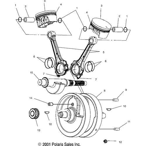 Engine, Crankshaft - 2000 Victory Special Edition - V00Cb15Dcs Schematic 7697 OEM Schematic