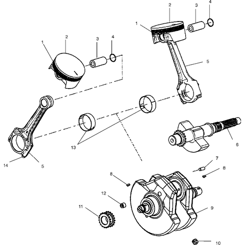 Engine, Crankshaft - 2003 Victory Victory Vegas All Options - V03Gb16 Schematic 5782 OEM Schematic