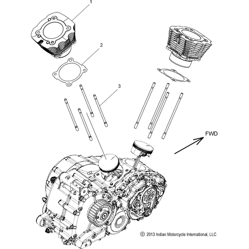 Engine, Cylinder All Options - 2014 Indian Chief Classic/Chief Vintage/Chieftain Schematic-28311 OEM Schematic