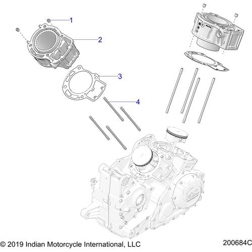Engine, Cylinder All Options - 2022 Indian Challenger Limited Schematic-22024 OEM Schematic