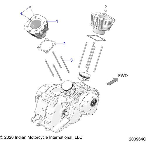 Engine, Cylinder All Options - 2022 Indian Chieftain Elite Schematic-21557 OEM Schematic