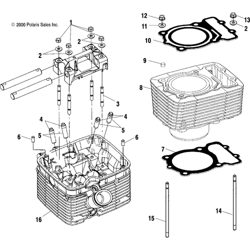 Engine, Cylinder And Head - 1999 Victory Standard Cruiser - V99Cb15Daz Schematic 8570 OEM Schematic