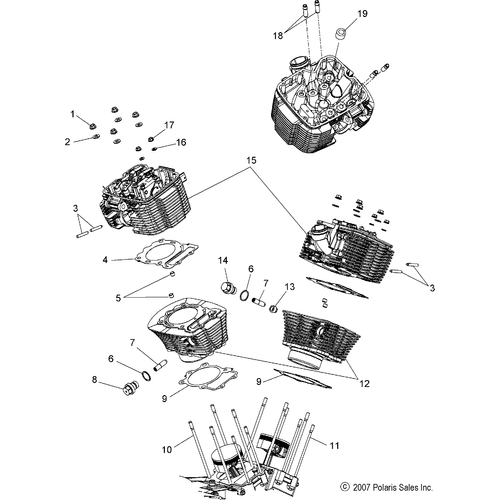 Engine, Cylinder And Head - 2008 Victory Vision All Options - V08Sb36/Sd36 Schematic 4821 OEM Schematic